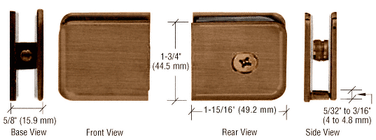 CRL Brushed Bronze Oversized Fixed Panel U-Clamp | UC79BBRZ