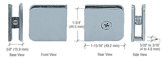 CRL Brushed Nickel Oversized Fixed Panel U-Clamp | UC79BN