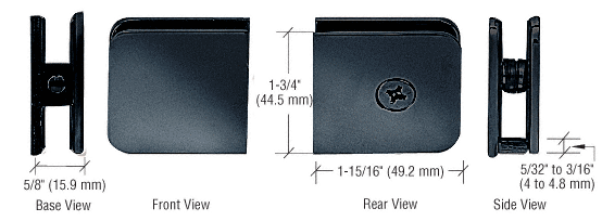 CRL Gun Metal Oversized Fixed Panel U-Clamp | UC79GM