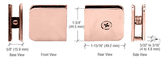 CRL Polished Copper Oversized Fixed Panel U-Clamp | UC79PC0