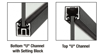 C.R. Laurence CRL Custom Length Black &quot;U&quot; Channel with Roll-In Top Load Gasket | UCBL3812CL