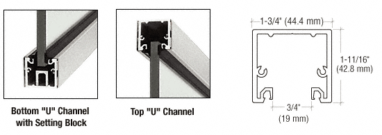 C.R. Laurence CRL 120&quot; Brushed Stainless &quot;U&quot; Channel with Roll-In Top Load Gasket - 10 Ft Long | UCBS3812SL
