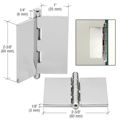 C.R. Laurence CRL Chrome Large Flat Glass-to-Glass Hinge | UV0090