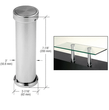 C.R. Laurence CRL Chrome 7-7/8&quot; UV Bonded Vertical Countertop Support | UV0130
