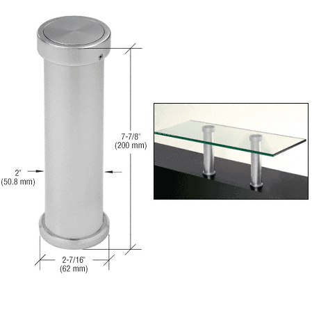 C.R. Laurence CRL Satin Chrome 7-7/8&quot; UV Bonded Vertical Countertop Support | UV0131