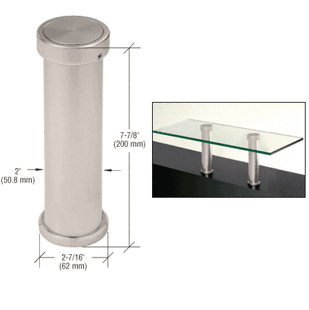 C.R. Laurence CRL Satin Nickel 7-7/8&quot; UV Bonded Vertical Countertop Support | UV0132