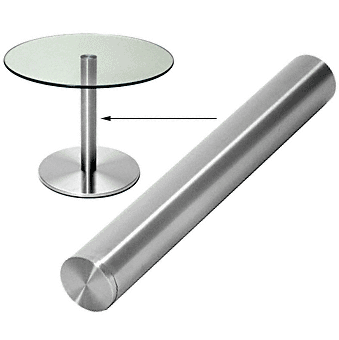 C.R. Laurence CRL Brushed Stainless 4-5/16&quot; UV Bond Table Post - 42-1/2&quot; Long | UV0159