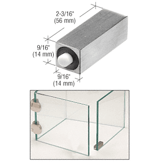 C.R. Laurence CRL Brushed Stainless Strong Force UV Bond Door Damper | UV0236