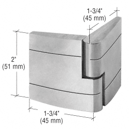 C.R. Laurence CRL Brushed Stainless Left Hand UV Designer Glass-to-Glass Hinge | UV0263