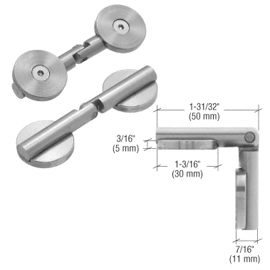 C.R. Laurence CRL Brushed Stainless UV Circular Glass-to-Glass Hinge | UV3010BS