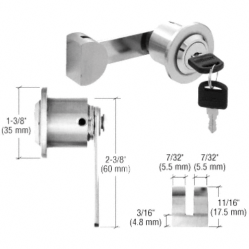 C.R. Laurence CRL Polished Stainless UV Bond Lock For Single Inset/Overlay Glass Doors | UV4101PS