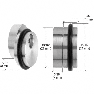 C.R. Laurence CRL Brushed Stainless Eccentric U.V. Bonded Glass Shelf Support | UV6194