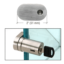 C.R. Laurence CRL Brushed Stainless UV Bond Tube Lock for Single Inset Door | UV6278BS