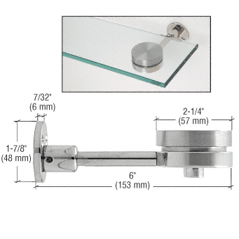 C.R. Laurence CRL Stainless Steel Glass-to-Wall UV Bond Shelf Support | UVCK29