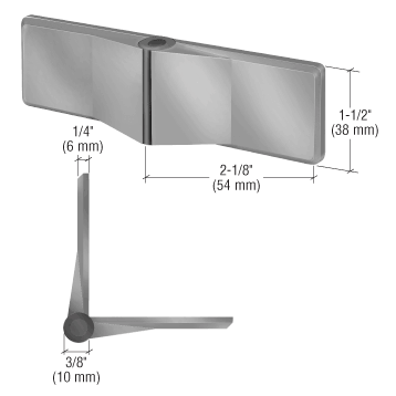 C.R. Laurence CRL Brushed Stainless UV Bonded Glass-to-Glass Hinge | UVHG1BS