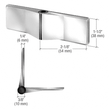 C.R. Laurence CRL Polished Stainless UV Bonded Glass-to-Glass Hinge | UVHG1PS