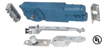 C.R. Laurence CRL Jackson Adjustable Spring Power 105 Degree Non Hold-Open Overhead Concealed Door Closer With &quot;P&quot; Hardware Package for 7/8&quot; Top Rail - REPLACEMENT PART 21101AP17  | V105NH0P