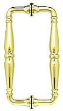 CRL Polished Brass 8&quot; Victorian Style Back-to-Back Pull Handle | V1C8X8BR