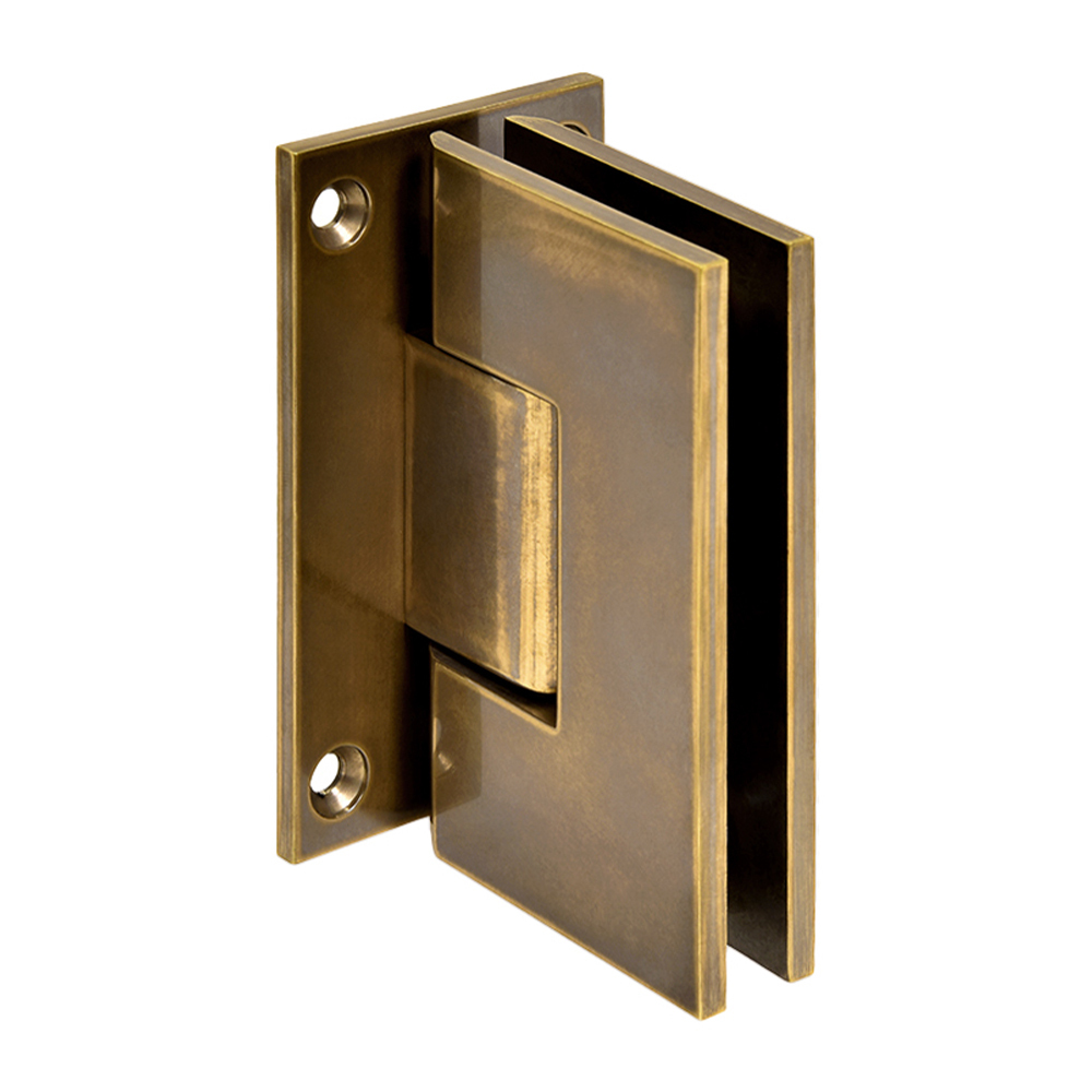 CRL Vienna 037 Series Vintage Brass Wall Mount Shower Door Hinge | V1E037VBR