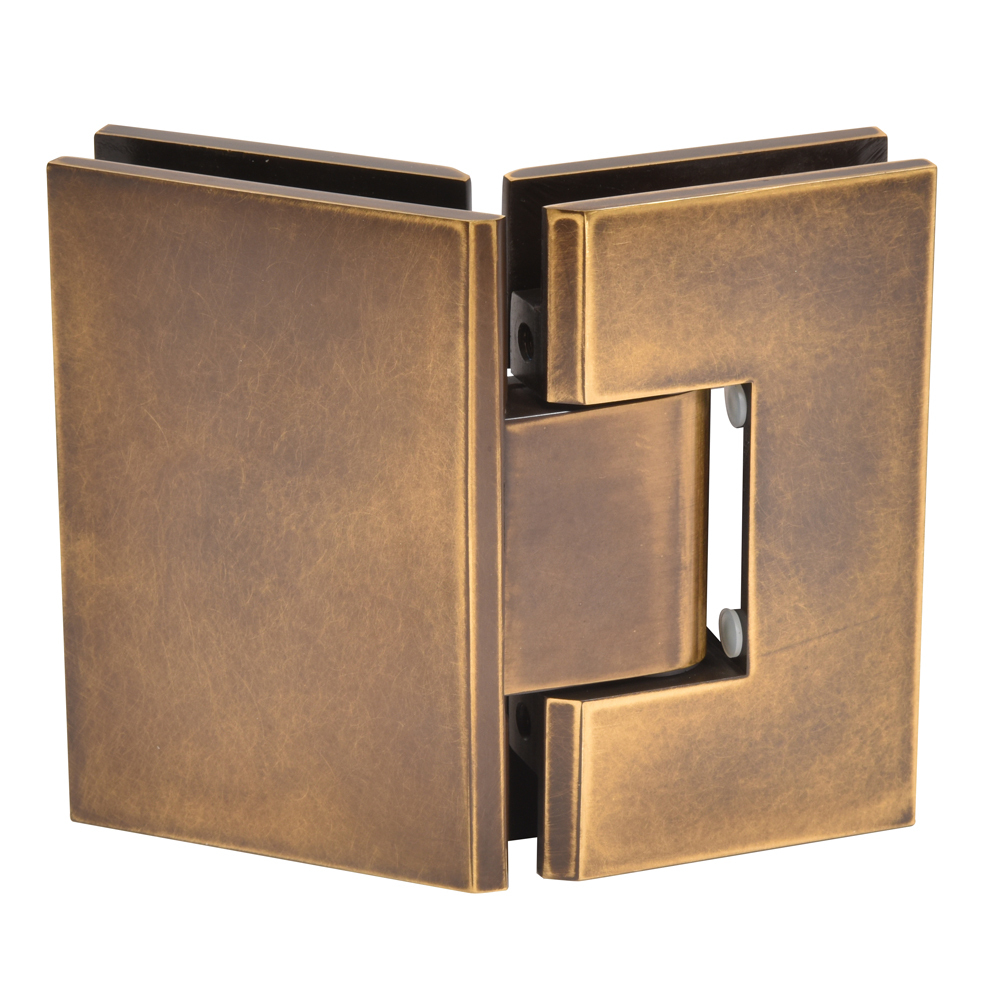 CRL Vienna 045 Series Vintage Brass 135&amp;#176; Glass-to-Glass Hinge | V1E045VBR