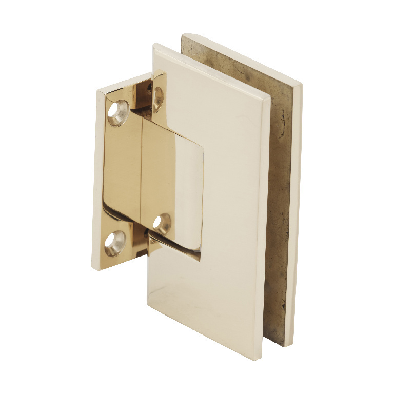 CRL Vienna 074 Series Polished Brass Short Back Plate Wall Mount Shower Door Hinge | V1E074BR