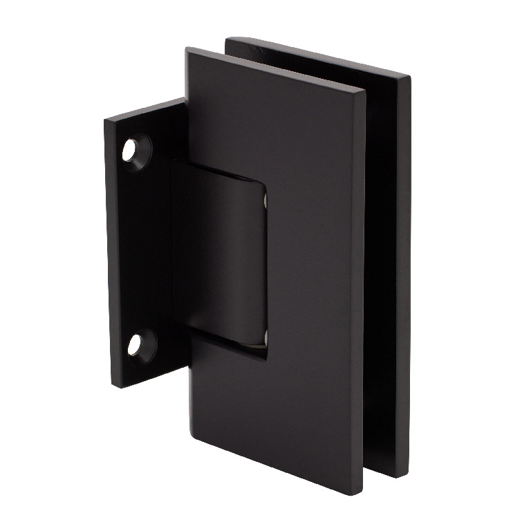 CRL Vienna 074 Series Matte Black Short Back Plate Wall Mount Shower Door Hinge | V1E074MBL