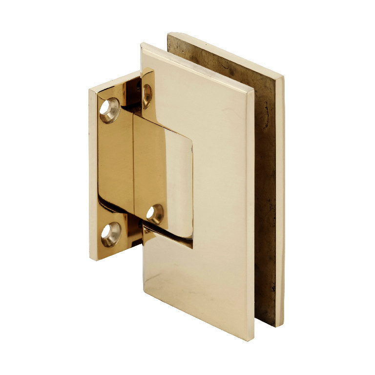 CRL Vienna 074 Series Unlacquered Brass Short Back Plate Wall Mount Shower Door Hinge | V1E074ULBR