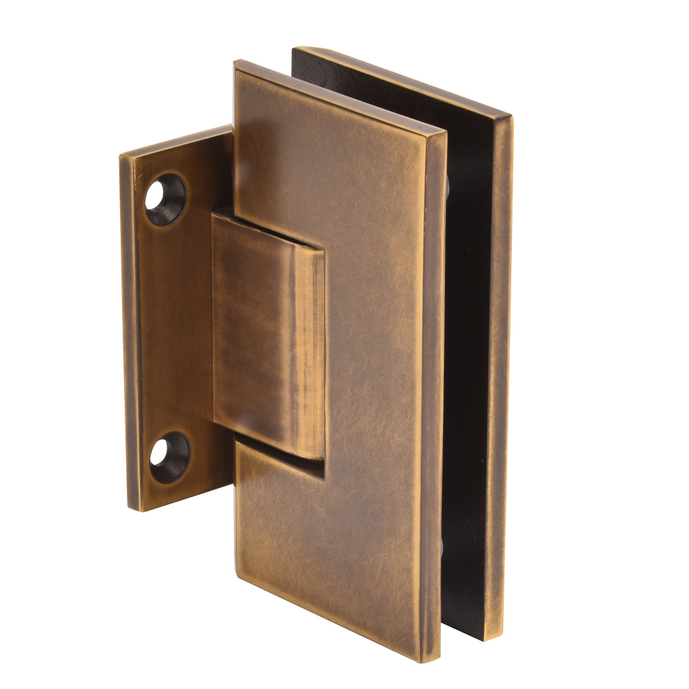 CRL Vienna 074 Series Vintage Brass Short Back Plate Wall Mount Shower Door Hinge | V1E074VBR