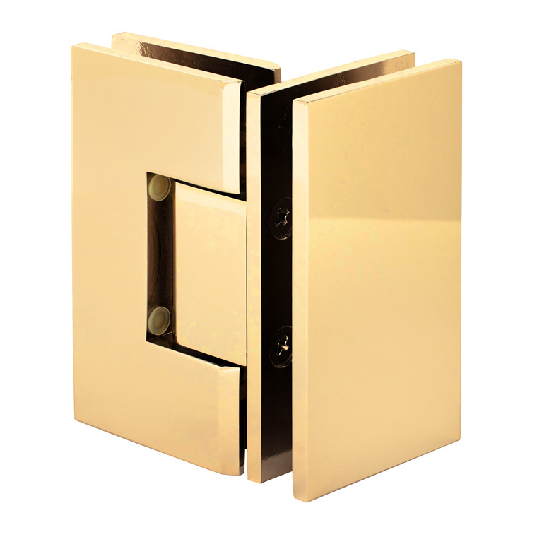 CRL Vienna 092 Series Polished Brass 90&amp;#176; Glass-to-Glass Hinge | V1E092BR