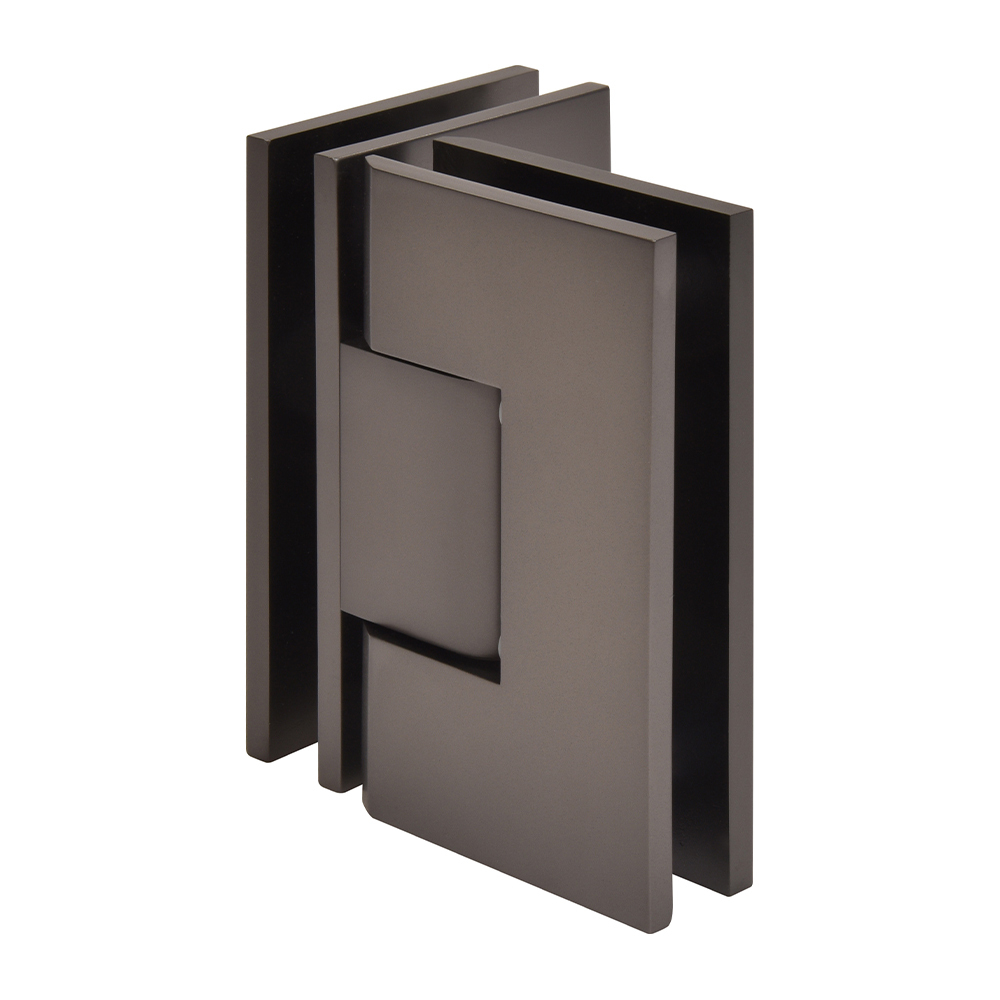 CRL Vienna 092 Series Matte Gun Metal 90&amp;#176; Glass-to-Glass Hinge | V1E092MGM