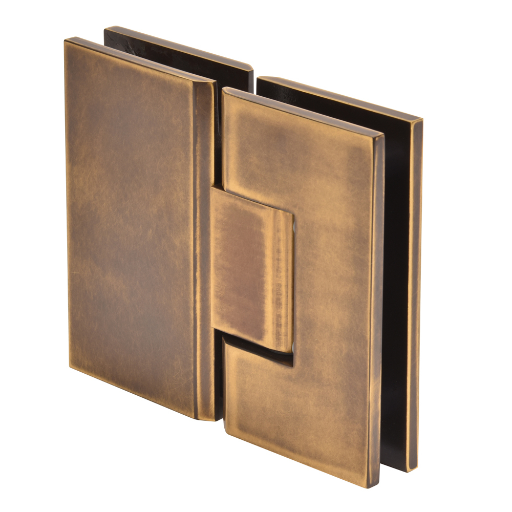 CRL Vienna 180 Series Vintage Brass Glass-to-Glass Hinge | V1E180VBR