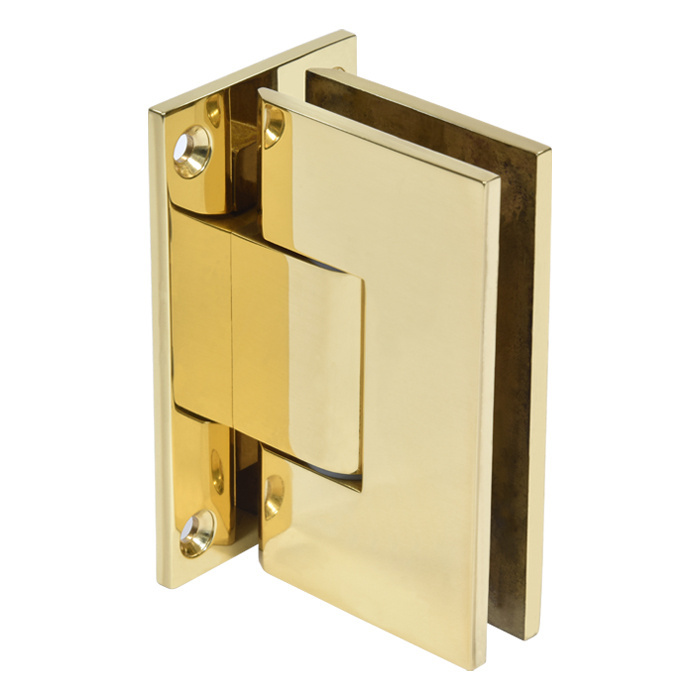 CRL Polished Brass Vienna 337 Series Adjustable Wall Mount Full Back Plate Hinge | V1E337BR