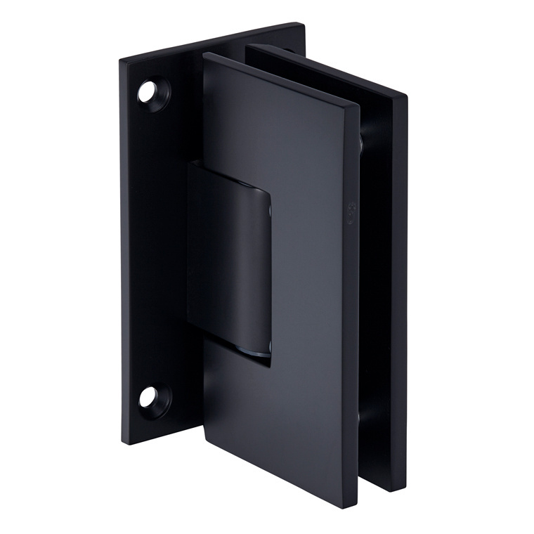 CRL Matte Black Vienna 337 Series Adjustable Wall Mount Full Back Plate Hinge | V1E337MBL