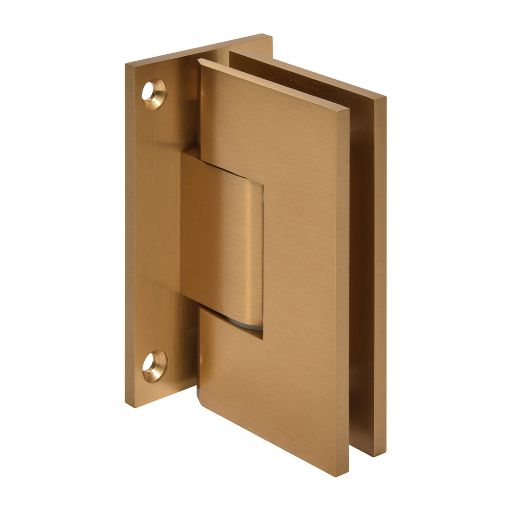 CRL Modern Gold Vienna 337 Series Adjustable Wall Mount Full Back Plate Hinge | V1E337MG