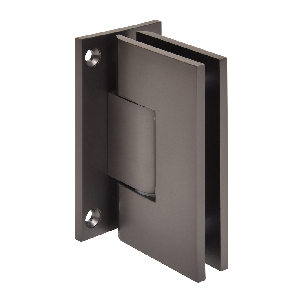 CRL Matte Gun Metal Vienna 337 Series Adjustable Wall Mount Full Back Plate Hinge | V1E337MGM