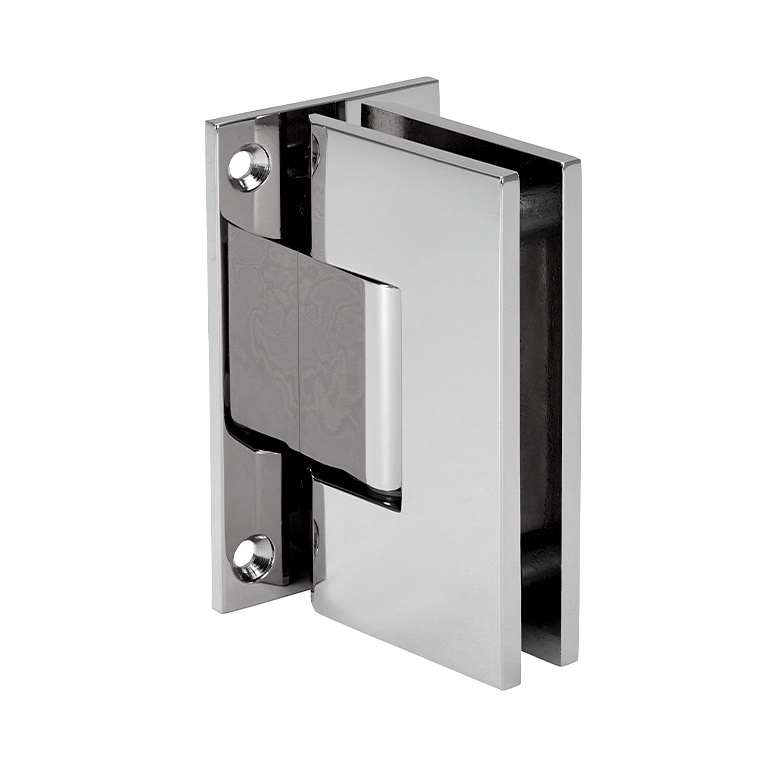 CRL Polished Nickel Vienna 337 Series Adjustable Wall Mount Full Back Plate Hinge | V1E337PN