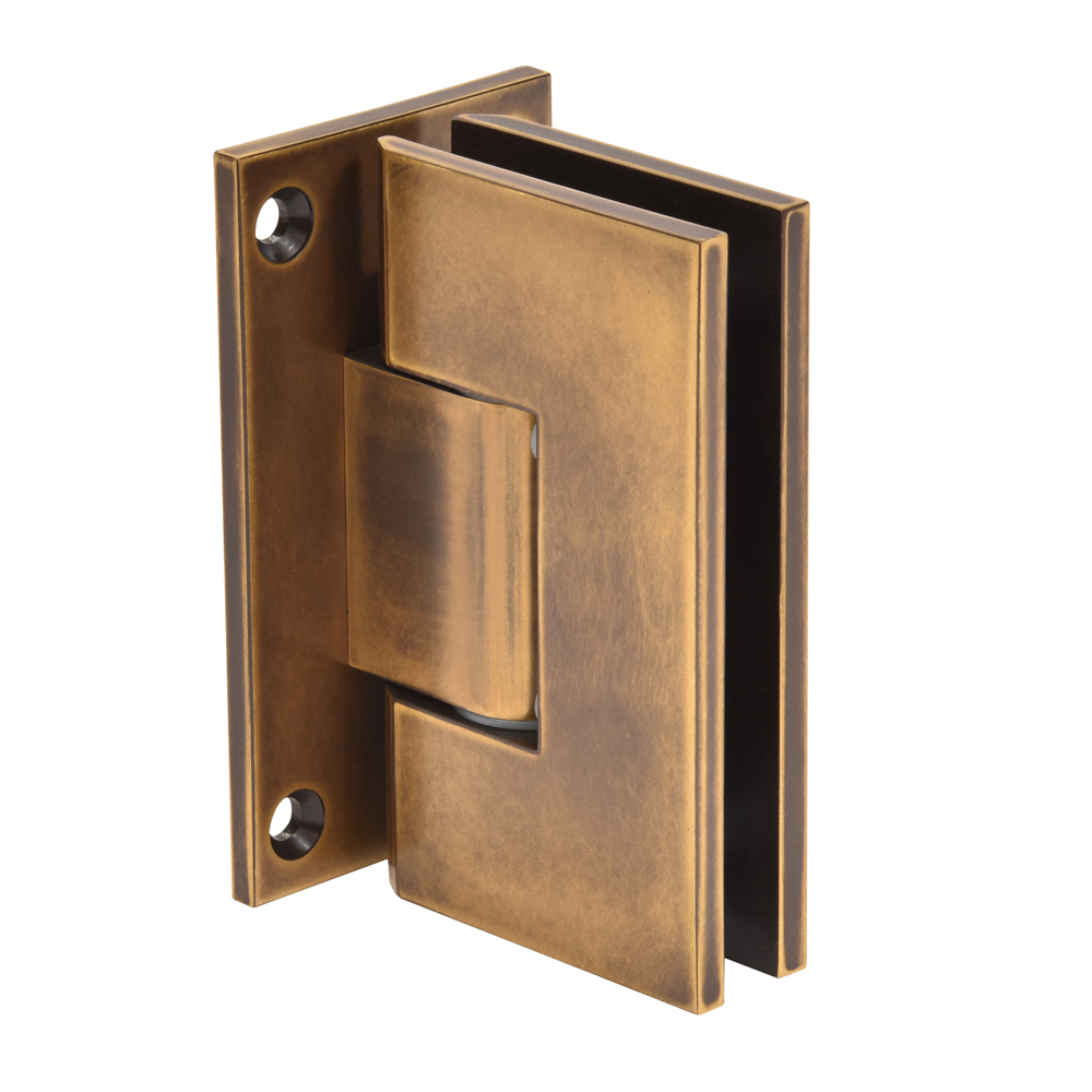 CRL Vintage Brass Vienna 337 Series Adjustable Wall Mount Full Back Plate Hinge | V1E337VBR