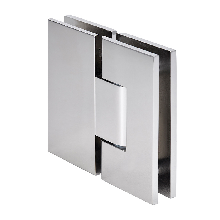 CRL Polished Nickel Vienna 380 Series Adjustable 180 Degree Glass-to-Glass Hinge | V1E380PN