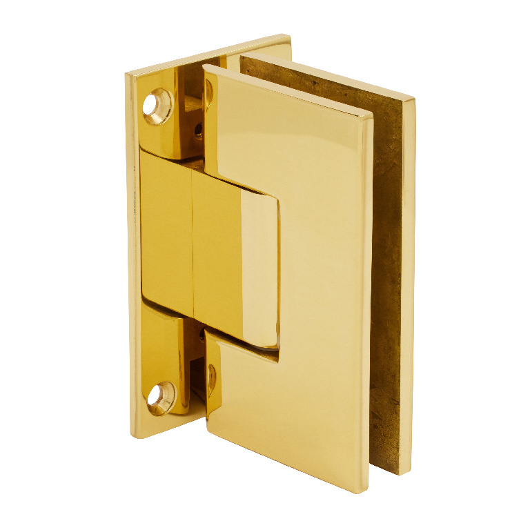 CRL Vienna 537 Series Polished Brass Wall Mount Shower Door Hinge with Internal 5 Degree Pin | V1E537BR