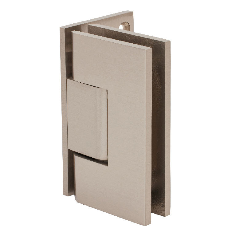 CRL Brushed Nickel Vienna 044 Series 5&#186; Pre-Set Wall Mount Offset Back Plate Hinge | V1E544BN
