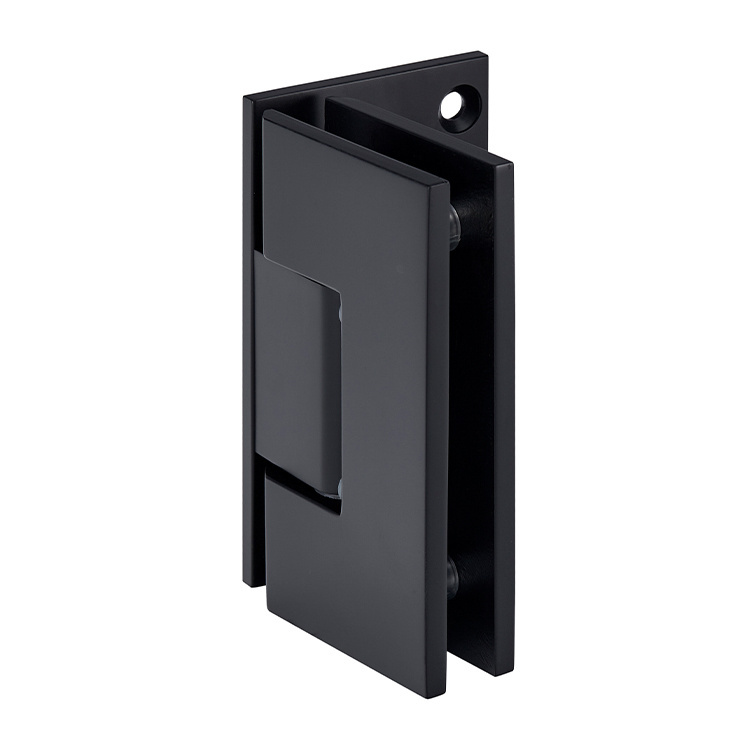 CRL Matte Black Vienna 044 Series 5&#186; Pre-Set Wall Mount Offset Back Plate Hinge | V1E544MBL