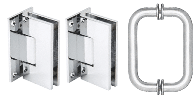 CRL Polished Chrome Vienna Shower Pull and Hinge Set | V1ES3CH