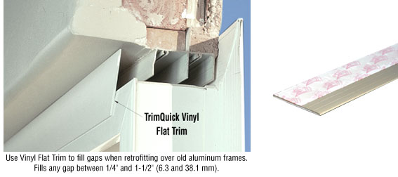 C.R. Laurence CRL Almond TrimQuick 2-1/4&quot; Flat Vinyl Trim - 12 ft Long | VG225ALM