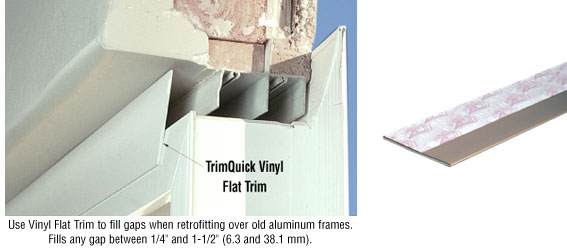 C.R. Laurence CRL Tan TrimQuick 2-1/4&quot; Flat Vinyl Trim - 12 ft Long | VG225T