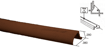 C.R. Laurence Bronze Snap-In Vinyl Glazing Bead 72 in long - 20 Pack | VGB1460BRZ