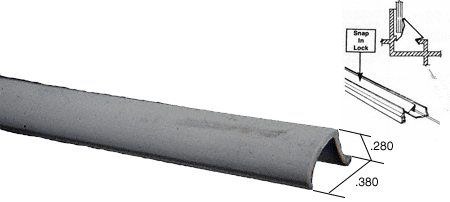 C.R. Laurence Gray Snap-In Vinyl Glazing Bead 72 in long - 20 Pack | VGB1460GRY