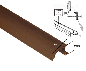C.R. Laurence Bronze Snap-In Vinyl Glazing Bead 72 in long - 20 Pack | VGB3997BRZ