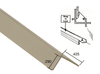 C.R. Laurence CRL Gray Snap-In Vinyl Glazing Bead 72 in long - 20 Pack | VGB4920GRY