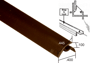 C.R. Laurence Bronze Snap-In Vinyl Glazing Bead 72 in long - 20 Pack  | VGB605BRZ