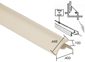 C.R. Laurence White Snap-In Vinyl Glazing Bead 72 in long  - 20 Pack | VGB605W